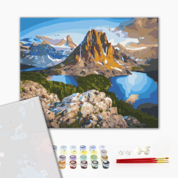 Картина по номерам Преміум картини - Озера біля скель гори