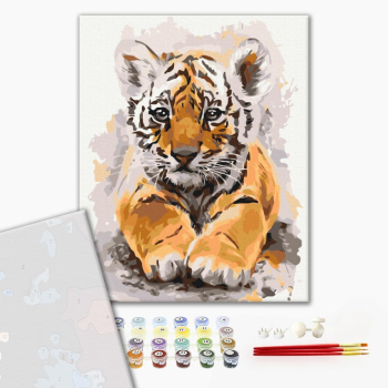 Картина по номерам Преміум картини - Миле тигренятко