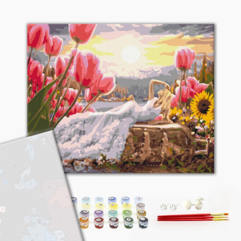 Картина по номерам Преміум картини - Дюймовочка в білому