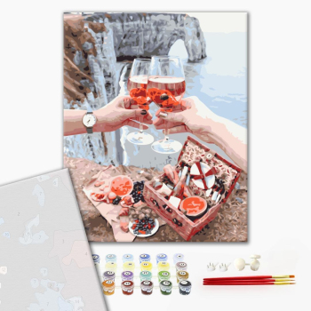 Картина по номерам Преміум картини - Сніданок на скелях