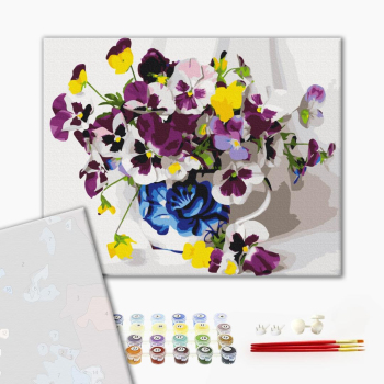 Картина по номерам Преміум картини - Фіалки