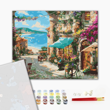 Картина по номерам Преміум картини - Вулиця Приморського містечка