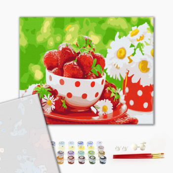Картина по номерам Преміум картини - Полуничний перекус