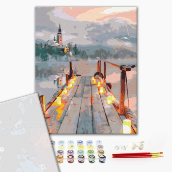 Картина по номерам Преміум картини - Романтика зимового вечора