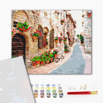 Картина по номерам Преміум картини - Квітуча вулиця