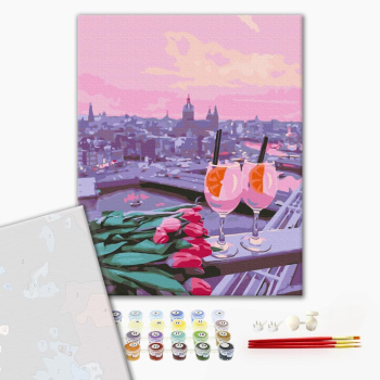 Картина по номерам Преміум картини - Вид на рожевий захід сонця