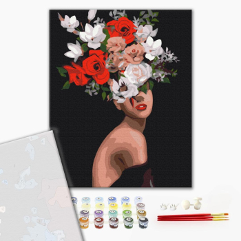 Картина по номерам Преміум картини - Думки в квітах