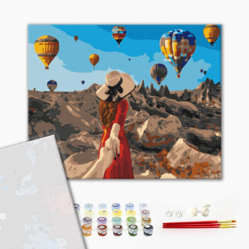 Картина по номерам Преміум картини - Мандрівниця в Каппадокії