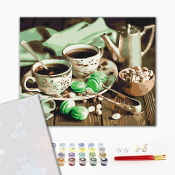 Картина по номерам Преміум картини - М'ятне чаювання