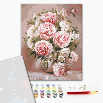 Картина по номерам Преміум картини - Ваза з піонами