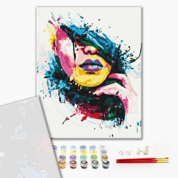 Картина по номерам Преміум картини - Дівчина у фарбах