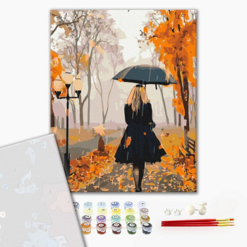 Картина по номерам Преміум картини - Незнайомка восени