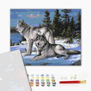 Картина по номерам Преміум картини - Вовки-захисники
