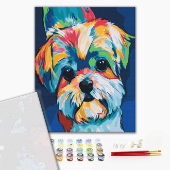 Картина по номерам Преміум картини - Яскрава собачка