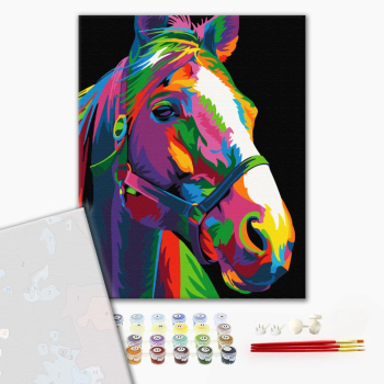 Картина по номерам Преміум картини - Веселковий скакун