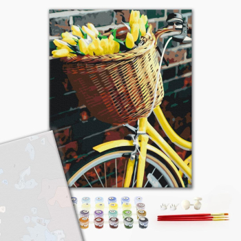 Картина по номерам Преміум картини - Корзинка для тюльпанів