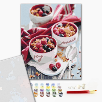 Картина по номерам Преміум картини - Ягідний сніданок