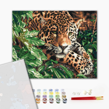 Картина по номерам Преміум картини - Леопард зі смарагдовими очима
