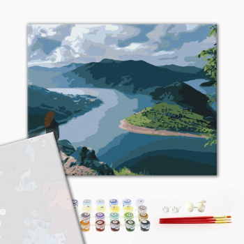 Картина по номерам Преміум картини - Мандрівниця на краю світу