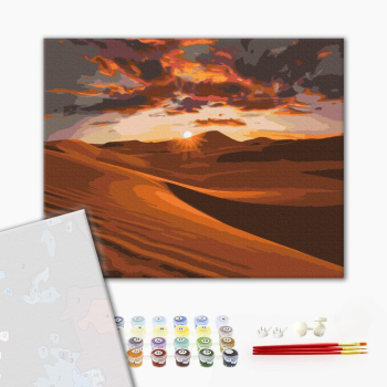 Картина по номерам Преміум картини - Захід в пустелі