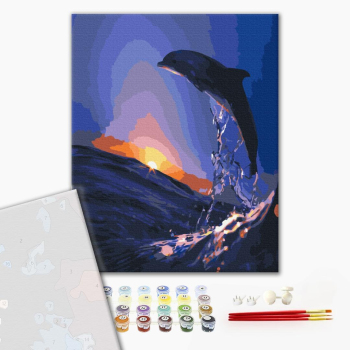 Картина по номерам Преміум картини - Захід дельфіна