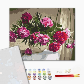 Картина по номерам Преміум картини - Домашні півонії