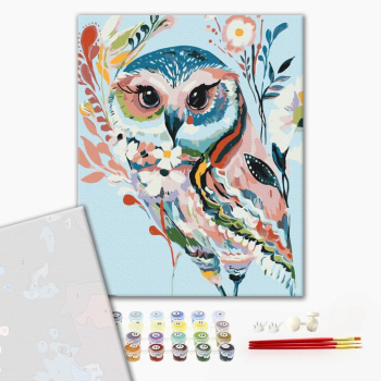 Картина по номерам Преміум картини - Мальована сова
