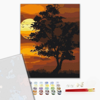 Картина по номерам Преміум картини - Палаючий захід