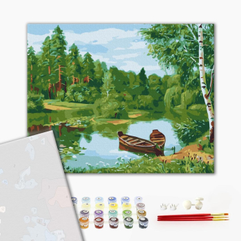 Картина по номерам Преміум картини - Лісове озеро
