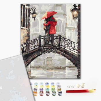 Картина по номерам Преміум картини - Закохані під дощем