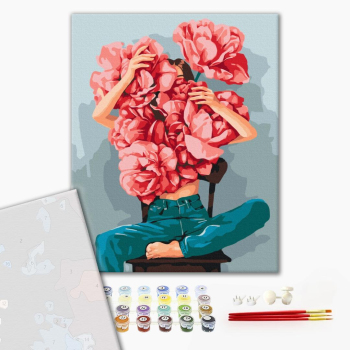 Картина по номерам Преміум картини - Півонії в обіймах © Mykhailyshyna Daria