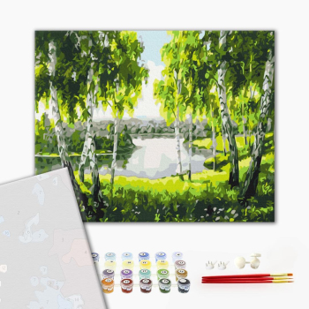 Картина по номерам Преміум картини - Берізки з дитинства