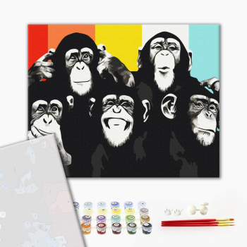 Картина по номерам Преміум картини - Портрет шимпанзе