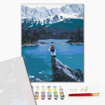 Картина по номерам Преміум картини - Мандрівниця в Норвегії