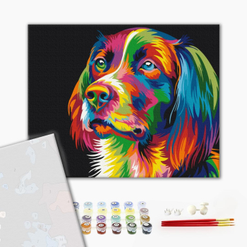 Картина по номерам Преміум картини - Райдужна собака