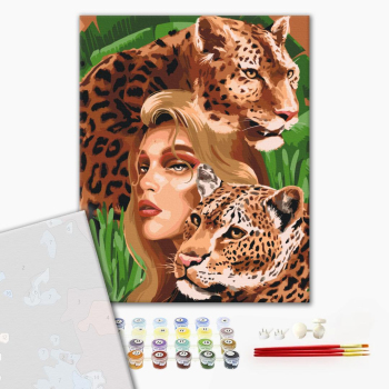 Картина по номерам Преміум картини - Хижі леопарди