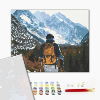 Картина по номерам Преміум картини - Мандрівник в горах