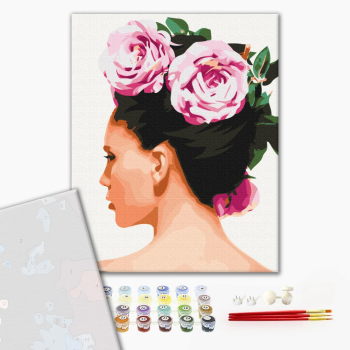 Картина по номерам Преміум картини - Квіти у волоссі