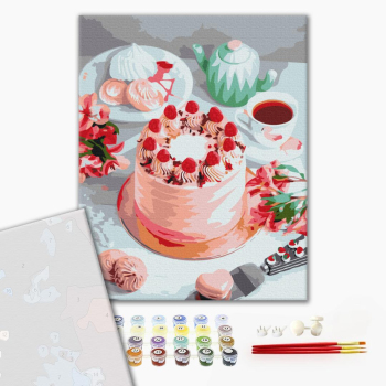 Картина по номерам Преміум картини - Рожевий десерт
