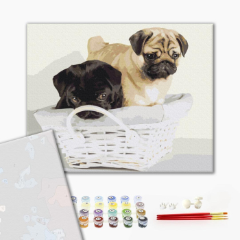 Картина по номерам Преміум картини - Дружочки в корзині