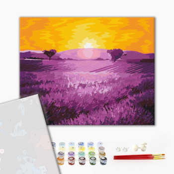 Картина по номерам Преміум картини - Схід над лавандою