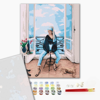 Картина по номерам Преміум картини - Сучасна дівчина з перловою сережкою © Viktoriya Kovalenko