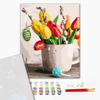 Картина по номерам Преміум картини - Великодній букет
