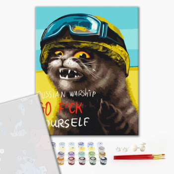 Картина по номерам Преміум картини - Котик напрямком для корабля ©Маріанна Пащук