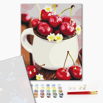 Картина по номерам Преміум картини - Стиглі черешні