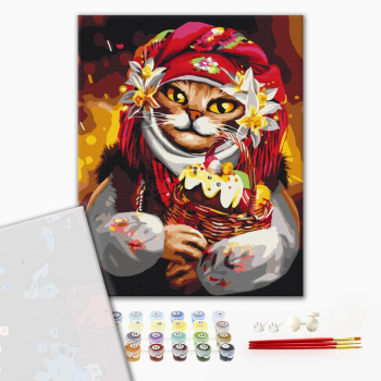 Картина по номерам Преміум картини - Великодня киця  ©Маріанна Пащук