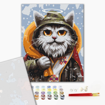 Картина по номерам Преміум картини - Котик святий Миколай ©Маріанна Пащук
