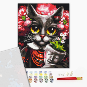 Картина по номерам Преміум картини - Киця Дзен ©Маріанна Пащук