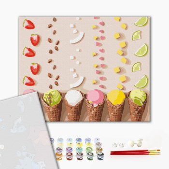 Картина по номерам Преміум картини - Кольорове морозиво ©Halyna Vitiuk