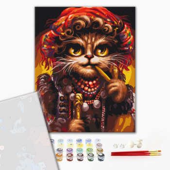 Картина по номерам Преміум картини - Киця Гуцулка ©Маріанна Пащук